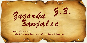 Zagorka Banjalić vizit kartica